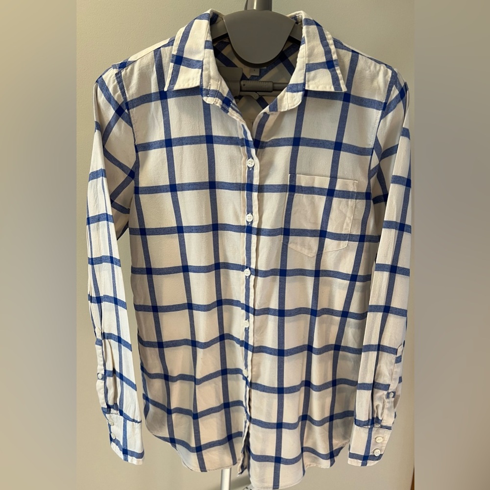 J.Crew Check Striped Button Down Boy Fit Shirt